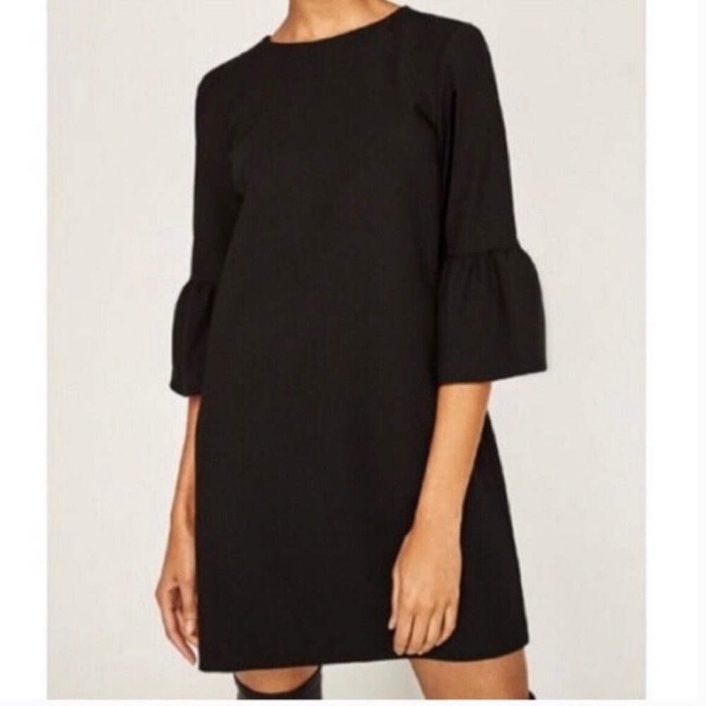 Zara Shift Dress Mini Bell Poet Romantic Ruffle Flowy Loose Lagenlook